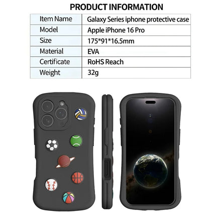 For iPhone 16 Pro Case Galaxy Series Pattern EVA Anti Drop Phone Cover