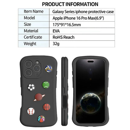 For iPhone 16 Pro Max Case Galaxy Series Pattern EVA Anti Drop Phone Cover