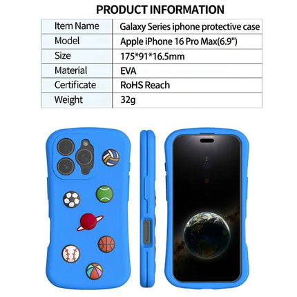 For iPhone 16 Pro Max Case Galaxy Series Pattern EVA Anti Drop Phone Cover