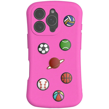For iPhone 16 Pro Max Case Galaxy Series Pattern EVA Anti Drop Phone Cover - Rose