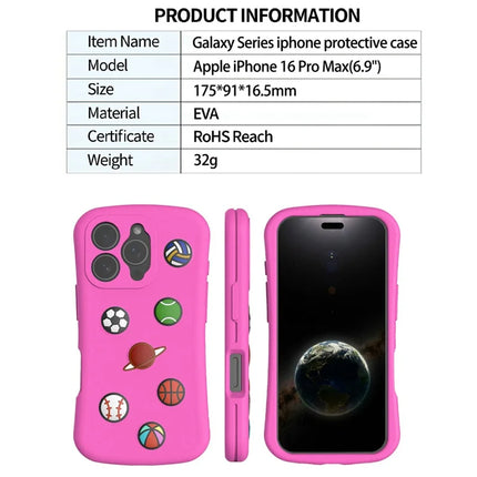 For iPhone 16 Pro Max Case Galaxy Series Pattern EVA Anti Drop Phone Cover
