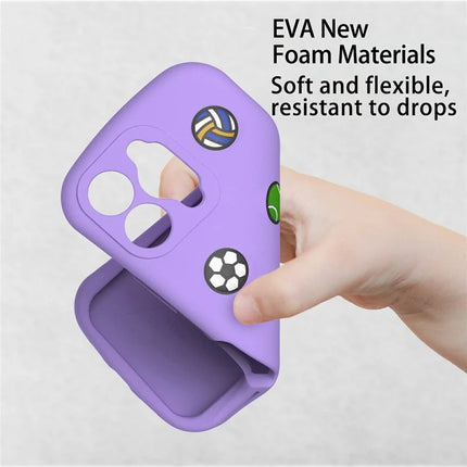 For iPhone 16 Pro Max Case Galaxy Series Pattern EVA Anti Drop Phone Cover