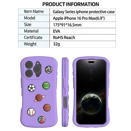 For iPhone 16 Pro Max Case Galaxy Series Pattern EVA Anti Drop Phone Cover