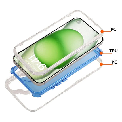 For Samsung Galaxy A06 Crystal Clear Case 3 in 1 Shockproof PC + TPU Phone Cover