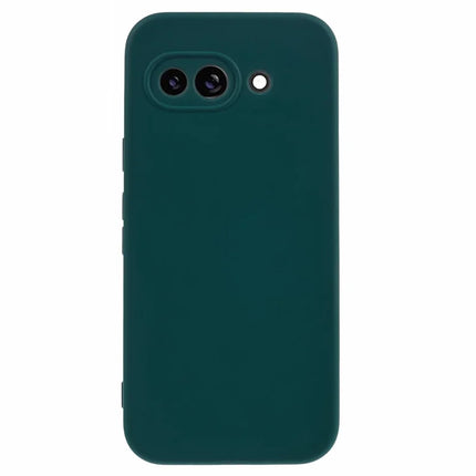 For Google Pixel 9a Case TPU Back Soft Anti-Scratch Fiber Lining Phone Cover - Army Green
