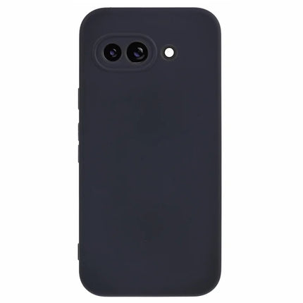 For Google Pixel 9a Case TPU Back Soft Anti-Scratch Fiber Lining Phone Cover - Black