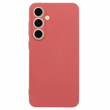 For Samsung Galaxy A56 5G Case TPU Back Soft Anti-Scratch Fiber Lining Phone Cover - Hawthorn Red