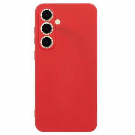 For Samsung Galaxy A56 5G Case TPU Back Soft Anti-Scratch Fiber Lining Phone Cover - Red