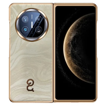 For Huawei Mate X6 Case PU Leather Hard PC Folding Phone Cover - Yellow
