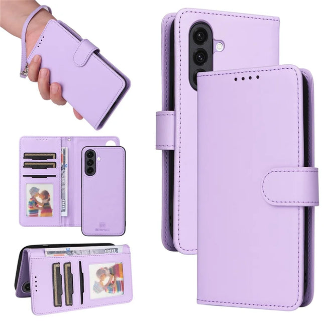 BETOPNICE 005 For Samsung Galaxy A36 5G Stand Case PU Leather Wallet Phone Cover - Purple