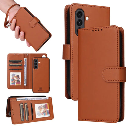 BETOPNICE 005 For Samsung Galaxy A36 5G Stand Case PU Leather Wallet Phone Cover - Brown
