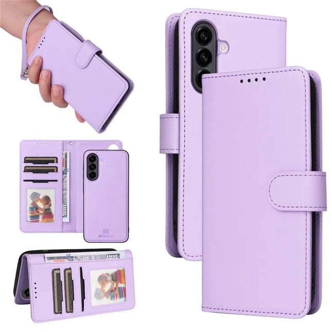 BETOPNICE 005 For Samsung Galaxy A56 5G Stand Case PU Leather Wallet Phone Cover - Purple