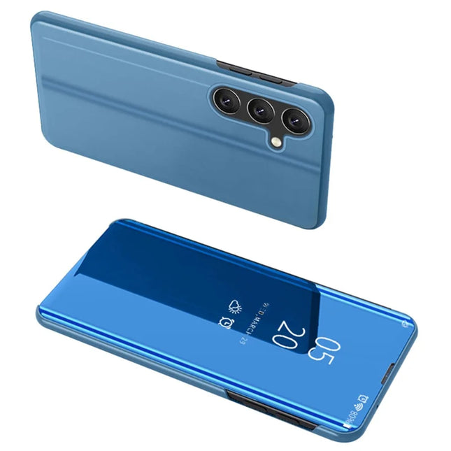 For Samsung Galaxy A56 5G Case View Window Stand Leather Flip Phone Cover - Blue