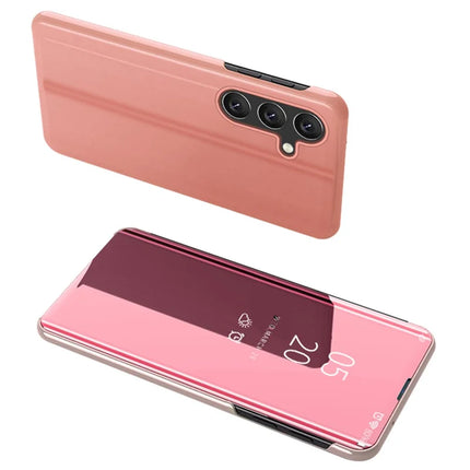 For Samsung Galaxy A56 5G Case View Window Stand Leather Flip Phone Cover - Rose Gold