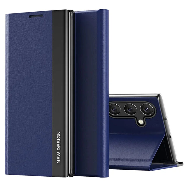 For Samsung Galaxy A56 5G Case Antidrop Leather Phone Cover with Stand - Sapphire