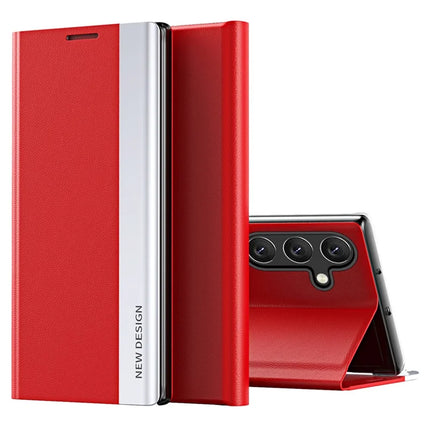 For Samsung Galaxy A56 5G Case Antidrop Leather Phone Cover with Stand - Red