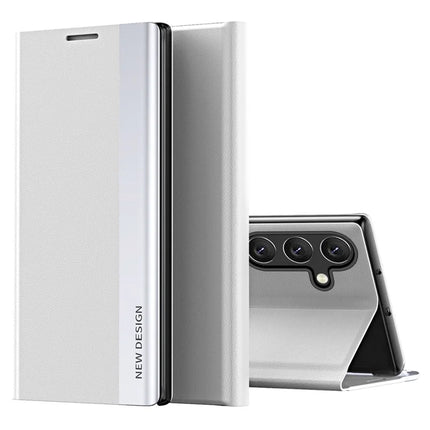 For Samsung Galaxy A56 5G Case Antidrop Leather Phone Cover with Stand - White