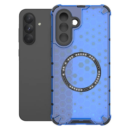 For Samsung Galaxy A26 5G Case Compatible with MagSafe Honeycomb Design TPU + PC Phone Cover - Blue