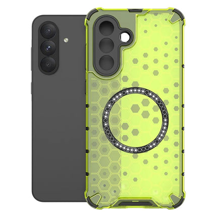 For Samsung Galaxy A56 5G  /  A36 5G Case Compatible with MagSafe Honeycomb Design TPU + PC Phone Cover - Green