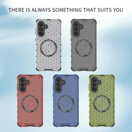 For Samsung Galaxy A56 5G  /  A36 5G Case Compatible with MagSafe Honeycomb Design TPU + PC Phone Cover