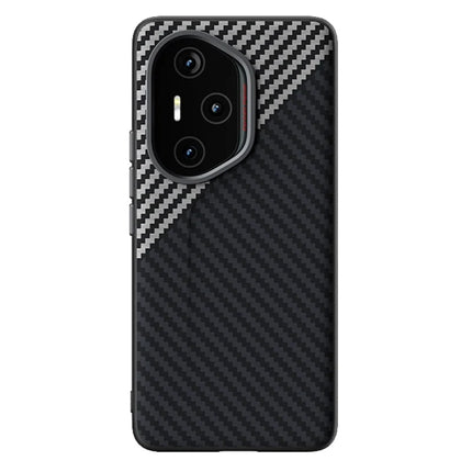 ABEEL For Honor 300 Pro Case Compatible with MagSafe Carbon Fiber Texture Back Cover - Black  /  Silver