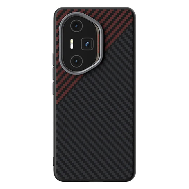 ABEEL For Honor 300 Ultra Case Compatible with MagSafe Carbon Fiber Texture Back Cover - Black  /  Red