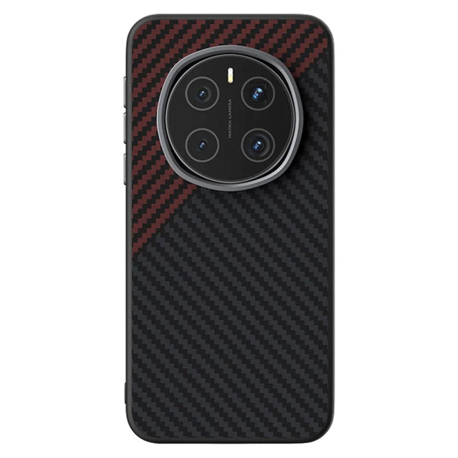ABEEL For Honor Magic7 Pro 5G Case Compatible with MagSafe Carbon Fiber Texture Back Cover - Black  /  Red