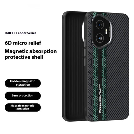 ABEEL For Honor 300 Case PC + TPU + Aluminum Alloy + PU Leather Phone Cover Compatible with MagSafe