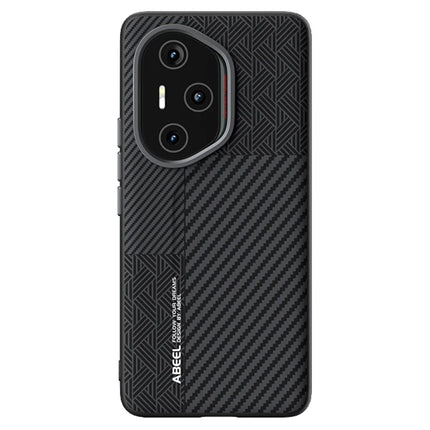 ABEEL For Honor 300 Pro Case PC + TPU + Aluminum Alloy + PU Leather Phone Cover Compatible with MagSafe - Texture 1