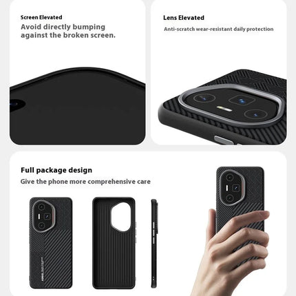 ABEEL For Honor 300 Pro Case PC + TPU + Aluminum Alloy + PU Leather Phone Cover Compatible with MagSafe