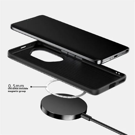 ABEEL For Honor 300 Ultra Case PC + TPU + Aluminum Alloy + PU Leather Phone Cover Compatible with MagSafe