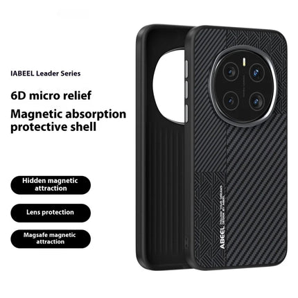 ABEEL For Honor Magic7 5G Case PC + TPU + Aluminum Alloy + PU Leather Phone Cover Compatible with MagSafe