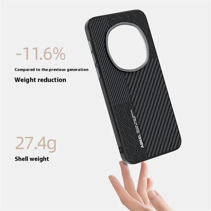 ABEEL For Honor Magic7 5G Case PC + TPU + Aluminum Alloy + PU Leather Phone Cover Compatible with MagSafe
