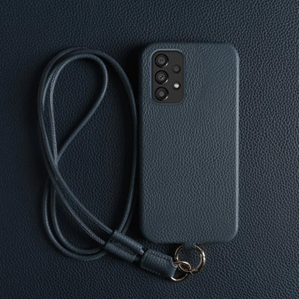 For Samsung Galaxy A33 5G Case with Lanyard Genuine Cow Leather PC Phone Back Cover
