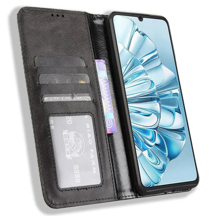 For Cubot A20 Leather Case Wallet Stand Retro Texture Phone Cover