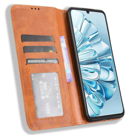 For Cubot A20 Leather Case Wallet Stand Retro Texture Phone Cover