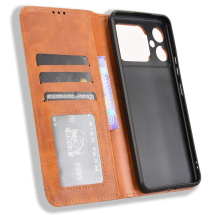 For Cubot A20 Leather Case Wallet Stand Retro Texture Phone Cover