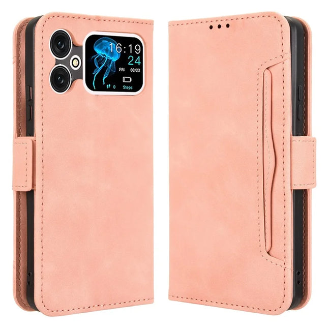 For Cubot A20 Leather Case Phone Wallet Cover with Multiple Card Slots - Pink