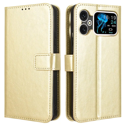For Cubot A20 Case Crazy Horse Texture PU Leather Phone Wallet Cover - Gold