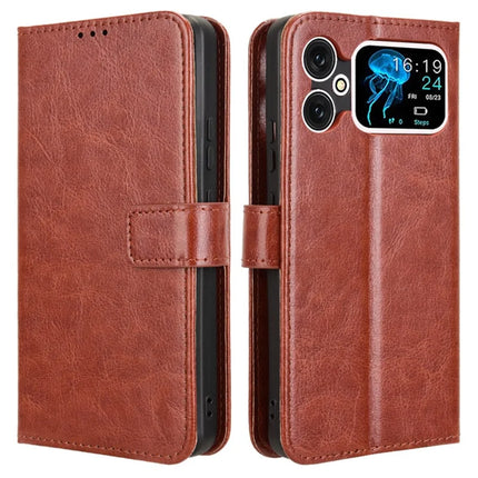 For Cubot A20 Case Crazy Horse Texture PU Leather Phone Wallet Cover - Brown