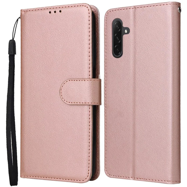 For Samsung Galaxy A26 5G Case Wallet Stand View PU Leather Phone Cover - Rose Gold