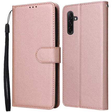 For Samsung Galaxy A56 5G Case Wallet Stand View PU Leather Phone Cover - Rose Gold