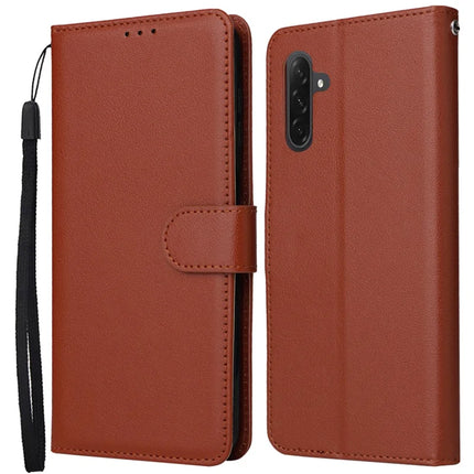 For Samsung Galaxy A56 5G Case Wallet Stand View PU Leather Phone Cover - Brown