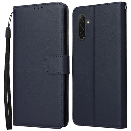For Samsung Galaxy A56 5G Case Wallet Stand View PU Leather Phone Cover - Blue