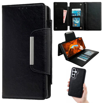 For Samsung Galaxy A16 5G / A16 4G Detachable Cover PU Leather 2 in 1 Magnetic Wallet Phone Case - Black