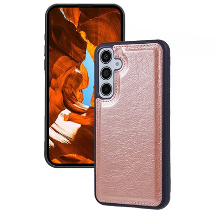 For Samsung Galaxy A16 5G / A16 4G Case Calf Texture PU Leather Anti Fingerprint Back Phone Cover - Rose Gold