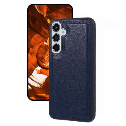 For Samsung Galaxy A16 5G / A16 4G Case Calf Texture PU Leather Anti Fingerprint Back Phone Cover - Sapphire