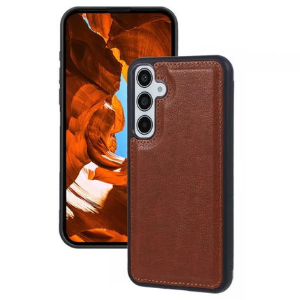For Samsung Galaxy A16 5G / A16 4G Case Calf Texture PU Leather Anti Fingerprint Back Phone Cover - Brown