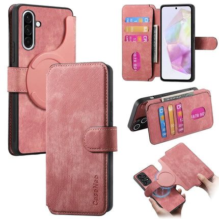 For Samsung Galaxy A36 5G Case CASENEO Detachable Magnetic RFID Block Leather Phone Wallet Cover - Pink