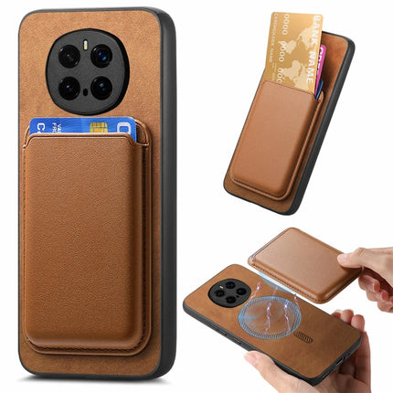 For Honor Magic7 Pro 5G Case Detachable Magnetic Card Bag Leather Phone Back Cover - Brown